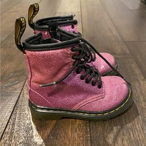 Dr. Marten glitter pink toddler boots